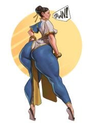 1girls ass ass_bigger_than_head ass_focus big_ass black_hair chun-li double_bun female female_only hair_bun huge_ass large_ass mature_female milf street_fighter street_fighter_6 thatmfdiego thick_thighs