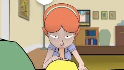 3d animated big_penis blowjob female jessica_(rick_and_morty) looking_at_viewer morty_smith mp4 no_sound penis rick_and_morty tagme thespig video