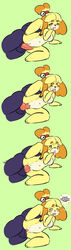 animal_crossing anthro blush breasts cum cum_drip cum_in_pussy cum_inside dripping female from_behind_(disambiguation) happy happy_sex isabelle_(animal_crossing) knot knotting male mammal nintendo nude open_mouth penetration penis pussy sex simple_background straight tinynasties_(artist) vaginal_knotting vaginal_penetration video_games