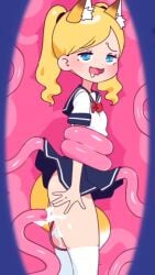 1girls 9:16 animated annue blonde_hair blue_eyes cum female fox_ears fox_tail locker mimic mp4 partially_clothed school_uniform sex_toy shorter_than_30_seconds skirt skirt_lift sound tagme tentacle tentacle_locker tentacle_sex vertical_video vibrator video