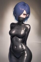 1girls ai_generated blue_hair female female_only kirishima_touka solo tagme tokyo_ghoul