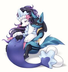 1girls 2018 absurd_res alternate_color alternate_hair_color ambiguous_gender anus bite black_hair blue_eyes blue_fur canine donutella duo eyelashes female fingering from_behind furry half-closed_eyes hi_res interspecies lucario neck_bite nintendo original_character pinniped pokemon pokemon_(species) pokemon_dppt pokemon_sm primarina pussy pussy_juice red_eyes simple_background tail vaginal_penetration video_games wet white_background white_fur