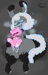 absurd_res ambiguous_gender balls belly black_body black_fur blush bodily_fluids claws collar colored cum cum_inside digital_drawing_(artwork) digital_media_(artwork) duo espurr evelyn_(espurr) fan_character felid female female_penetrated feral fur generation_6_pokemon genital_fluids genitals grey_body grey_fur hair heart_(marking) hi_res larger_male male male/female male_penetrating male_penetrating_female mammal markings narehate nintendo nude open_mouth penetration penis pink_body pink_fur pokemon pokemon_(species) pussy ribbons sato_(kabsfy) sex simple_background size_difference sosu-the-blue-wolf tail vaginal_penetration white_body white_fur