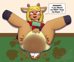 1girls animated anthro ass_focus deer deer_girl deltarune diaper diaper_fetish english_text fart laying_on_back looking_pleasured messing messy_diaper no_sound noelle_(deltarune) noelle_holiday omorashi onomatopoeia peeing peeing_self pooping scat shadyadi1 shitting soiling soiling_diaper speech_bubble tagme talking_to_viewer undertale_(series) urinating_female urine video wet_diaper wetting wetting_diaper wetting_self