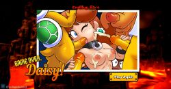 1girl4boys 4boys1girl auburn_hair blowjob breasts breasts_out captured closed_eye cum cum_on_breasts cum_on_face cumshot earrings ending female game_over gangrape goomba hammer_bro hammer_bros. handjob koopa koopa_troopa magikoopa mario_(series) masturbating masturbation multiple_boys multiple_handjob onmodel3d princess_daisy rape screenshot super_mario_bros. tongue