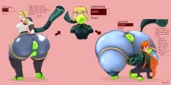 2girls absurdres aegis_(persona) aigis_(persona) anus ass ass_bigger_than_body ass_bigger_than_head ass_expansion big_ass big_breasts bimbofication blonde_hair breasts dialogue donut_anus female female_only hacking hanah huge_ass huge_breasts huge_lips hyper_ass large_ass large_breasts large_lips megami_tensei monstermasher multiple_girls orange_hair persona persona_(series) persona_3 persona_5 progress_indicator puffy_anus sakura_futaba speech_bubble text transformation virus