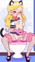 1girls animated annue blonde_hair blue_eyes cat_ears cat_tail female fishnets locker mimic mp4 shorter_than_30_seconds sound tagme tentacle tentacle_locker tentacle_sex vertical_video video