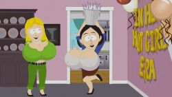 2girls alexis_testaburger breasts_bigger_than_head edit edited_screencap huge_breasts hyper_breasts laura_tucker screenshot screenshot_edit sooper_stuff south_park