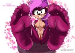 5_toes absurd_res anthro barefoot breasts eulipotyphlan feet female foot_fetish foot_focus fromitalywithfurore genitals hedgehog hi_res humanoid_feet mammal nipples nude pink_body plantigrade pussy sega smile soles sonia_the_hedgehog sonic_(series) sonic_the_hedgehog_(series) sonic_underground toes