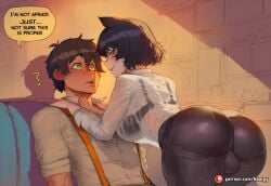 1boy 1futa 1futanari 1girls ? abs ai_generated aroused aroused_face ass_focus athletic athletic_female big_ass big_breasts big_butt big_thighs black_bra black_hair black_pants blake_belladonna blush bra breasts breath brown_hair bulge bulge_through_clothing bulge_under_clothes caption cat_ears comic comic_page comics curvy curvy_body curvy_female curvy_figure cute cute_face english english_text evening eye_contact female futa/male futanari futanari/male green_eyes heart heart_symbol hoorpy hourglass_figure indoors light-skinned_female light-skinned_futa light-skinned_futanari light_skin male/futa milf nervous nervous_face nervous_sweat open_mouth oscar_pine patreon patreon_logo patreon_username petite petite_body petite_breasts petite_female rwby see-through see-through_clothes see-through_clothing see-through_shirt see-through_top sexy sexy_body sexy_pose short_hair standing story surprise surprised surprised_expression sweat sweatdrop sweating sweaty sweaty_body tease teasing teeth text thick_thighs thighs tongue trembling visible_underwear voluptuous voluptuous_female white_shirt yellow_eyes