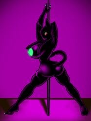 2026 alternate_color ass big_breasts breasts butt_focus dancing digital_drawing_(artwork) digital_media_(artwork) female fourssss glowing glowing_eyes hi_res humanoid mummy n'cathe nipples pole pole_dancing presenting presenting_hindquarters solo undead