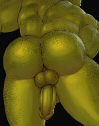 1boy anus_peek ass ass_focus back back_muscles back_view balls bara bara_ass beard_stubble big_ass big_muscles black_background body_hair bubble_ass bubble_butt facial_hair foreskin green_skin hairy hairy_anus hairy_arms hairy_ass hairy_back hairy_balls hairy_male hairy_shoulders hairy_thighs hanging_penis huge_ass huge_muscles male male_only manly masculine_male mature mature_male muscles muscular muscular_ass muscular_back muscular_male muscular_thighs naked nude nude_male penis precum precum_drip precum_dripping presenting presenting_ass razzper solo solo_focus solo_male thick_thighs thunder_thighs uncircumcised