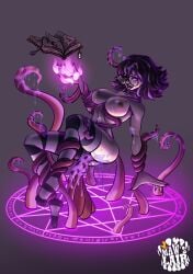 2d_(artwork) ahe_gao big_breasts blair_(mawslair) bondage bukakke glasses goth magic maws_lair nerd piercings restrained ritual self_upload tentacle tentacle_sex thighhighs witch