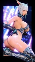 3d cat_ears cat_tail cosplay female_focus female_only final_fantasy final_fantasy_xiv gpose(ffxiv) gpose_(ffxiv) hips large_ass large_breasts melink miqo'te omega-f omega-f_(cosplay) omega_female revealing_clothes solo_female square_enix y'shtola