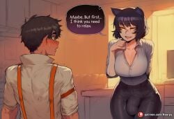 1boy 1futa 1futanari 1girls abs ai_generated aroused aroused_face athletic athletic_female big_ass big_breasts big_butt big_thighs black_hair black_pants blake_belladonna blush breasts brown_hair bulge bulge_through_clothing bulge_under_clothes caption cat_ears comic comic_page comics curvy curvy_body curvy_female curvy_figure cute cute_face english english_text evening eye_contact female futa/male futanari futanari/male green_eyes hoorpy hourglass_figure indoors light-skinned_female light-skinned_futa light-skinned_futanari light_skin male/futa milf open_mouth oscar_pine patreon patreon_logo patreon_username petite petite_body petite_breasts petite_female rwby sexy sexy_body sexy_pose short_hair standing story tease teasing teeth text thick_thighs thighs tongue voluptuous voluptuous_female white_shirt yellow_eyes