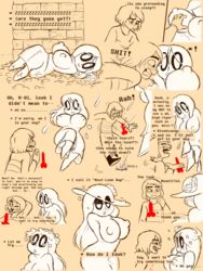 blooksanap blush breasts comic digital_media_(artwork) female frisk frisky_(under(her)tail) ghost human lying male mammal napstablook rule_63 spirit sweat tears text thewill under(her)tail undertale undertale_fanfiction video_games