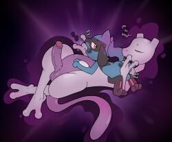 anal anal_fingering argon_vile backsack balls closed_eyes duo erection finger_in_mouth fingering foreskin generation_1_pokemon generation_4_pokemon genitals hi_res humanoid_genitalia humanoid_penis legendary_pokemon male male/male mewtwo nintendo penis pokemon pokemon_(species) retracted_foreskin riolu size_difference