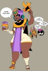 brawl_stars dark-skinned_female dark_skin egyptian egyptian_female elpiromanias emoji emotionless finx_(brawl_stars) hips meeple_(brawl_stars) najia_(brawl_stars) pyramid tight_clothing wide_hips