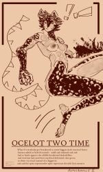 absurd_res alert armedantagonist breasts claws description ears_up facial_markings facial_tuft felid feline fleeing forsaken_(roblox) fur head_markings hi_res human_skin humanoid in_motion intersex leopardus magic maleherm mammal markings nude ocelot running solo spots spotted_body spotted_fur superpowers tail title toe_claws tuft two_time_(forsaken)
