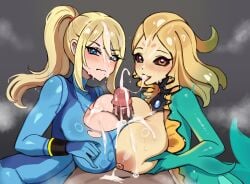 1boy 2girls 2girls1boy beauty_mark biyontran black_sclera blonde_hair blue_eyes bodysuit breasts_out breasts_outside collaborative_paizuri collaborative_titfuck commission commissioner_upload crack_pairing crossover crossover_pairing crossover_ship crossover_shipping cum cum_on_body cum_on_breasts cum_on_face cum_on_head eastern_and_western_character female headgear huge_breasts human interspecies league_of_legends long_hair male marai merfolk mermaid metroid monster_girl nami_(league_of_legends) orange_eyes ponytail ripped_bodysuit ripped_clothing samus_aran split_form threesome torn_bodysuit torn_clothes torn_clothing zero_suit zero_suit_samus