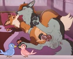 2d_animation animal_genitalia animal_penis animal_vulva animated anus ass ass_up avian ball_slap ball_tuft balls balls_deep big_balls big_penis bird blush bodily_fluids butt_focus canid canine canine_genitalia canine_penis canine_vulva canis cheek_tuft closed_eyes cum cum_drip cum_in_vagina cum_inside cum_on_penis cumshot dated dripping duo ejaculation facial_tuft female feral feral_on_feral feral_penetrating flirting flirting_with_viewer fluffy fluffy_chest fluffy_ears fluffy_hair fluffy_tail fox fox_tail genital_fluids genitals grey_paws hair hips_grab inside kissing knot knotted_penis male mammal mocha_(mochalattefox) mohitopaw neck_tuft nude pawpads paws penetration penis pink_paws raised_hips raised_paw romantic sex sheath size_difference size_play slap spring stormy_(stormwx_wolf) tail tuft vulva wide_hips wolf