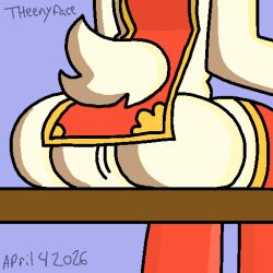 artist_name ass backsack balls cinderace cindy_the_cinderace clothed clothing dated dress femboy generation_8_pokemon genitals lagomorph legwear leporid male mammal nintendo pokemon pokemon_(species) rabbit shaded simple_background solo text theenyface thigh_highs