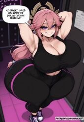 4k ai_generated ass big_ass big_breasts big_butt big_thighs comic curvy curvy_body curvy_female curvy_hips genshin_impact gym gym_clothes gym_shorts gym_uniform high_resolution hips hoyoverse huge_ass huge_breasts huge_butt huge_thighs hyper hyper_ass hyper_butt hyper_thighs large_ass large_breasts large_butt large_thighs large_tits long_hair mihoyo miralicit naughty_face pink_hair sexy sexy_body sexy_female sexy_pose shortstack thick_ass thick_breasts thick_butt thick_hips thick_legs thick_thighs thick_tits yae_miko