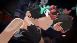 1boy 1girls 3d angel angels_of_delusion animated black_hair black_thighhighs blush bottomless_male bow breasts breasts_out carrying carrying_partner functionally_nude functionally_nude_female halo high_heels hoyoverse light-skinned_female male_penetrating_female multicolored_hair musi_cassie nangong_yu_(zenless_zone_zero) pink_highlights plap_(sound) red_nails riding rougenine sex small_breasts sound sound_edit thighhighs video wings wise_(zenless_zone_zero) zenless_zone_zero