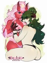 ghala ghalaghoul ghoul green_hair independent_vtuber lesbian_sex sharp_teeth sucking_nipples vtuber