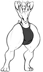 1boy 2016 2d anthro anthro_male anthro_only asriel_dreemurr balls bulge caprine femboy furry furry_male furry_only huge_ass huge_balls humanoid humanoid_male humanoid_only hyper hyper_balls hyper_bulge hyper_penis looking_at_viewer male male_only mammal mammal_humanoid monochrome navel nipples penis pumpkybutt solo thick_thighs undertale undertale_(series) video_games voluptuous wide_hips