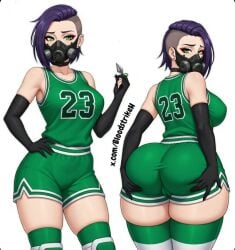 1girls ass big big_breasts blood_strike bloodstrike blush breasts buttplug choker female mask masked nova_(bloodstrike) panties pussy pussy_juice pussy_juice_drip thick thighs thong wet