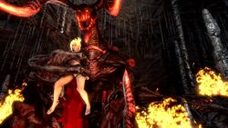 3d animated dragon female fire held_up huge_insertion lifted monster no_sound penis resisting sitting_on_penis size_difference video