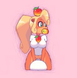 alternate_version_available animated anthro ass bandicoot bare_legs barefoot between_breasts between_legs black_nose blonde_hair bottomless breasts clothed clothing coco_bandicoot crash_(series) digi2017 digital_media_(artwork) edit feet female flower food fruit full_body fur hair hair_flower hair_ornament kempferzero kneeling leaf long_hair loop low_res mammal marsupial midriff mouth_hold multicolored_fur navel orange_fur panties pillow pink_background plant ponytail pussy shirt short_sleeves simple_background solo tal_media_(artwork) teal_eyes toes turntable_(animation) underwear video_games white_panties white_shirt wumpa_fruit