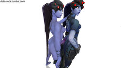 1futa 2girls 3d anal ass dotasluts futa_on_female futanari imminent_sex intersex overwatch questionable_consent selfcest through_clothes tracer widowmaker