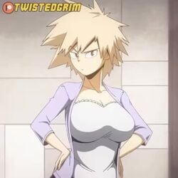 1:1 1girls 2d 2d_animation animated areola areolae blonde_hair breasts breasts_out brown_eyes clothed edit female female_only flashing grin huge_breasts human large_breasts mature_female milf mitsuki_bakugou mother my_hero_academia nipples orange_hair pulling_down_shirt shirt shirt_pull short_hair shorter_than_10_seconds shorter_than_30_seconds smile solo sound sound_edit spiky_hair teeth text twistedgrim undressing video watermark