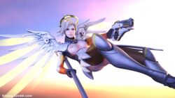 3d areolae blender breasts female female_only fritzhq mercy nipples overwatch solo