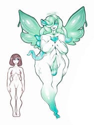 angel breasts couple_(disambiguation) eldritch eldritch_horror female flesh_angel_(toppingtart) human long_tongue mammal monster nightmare_fuel size_difference solo tentacle tentacle_hair tongue toppingtart_(artist) vagina what wings