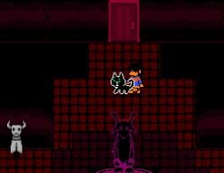 ahe_gao aheagao animated anthro_on_feral bestiality cat deltarune doggy_style friend_(deltarune) gif kris_(deltarune) pixel_art rape raped_female tongue_out undertale