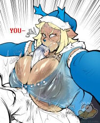 2025 2_horns anthro antlers areola areola_slip armwear artist_name big_areola big_breasts big_nipples big_penis blonde_hair blue_horn blue_lipstick blue_nose blush blush_lines breast_play breasts carol_holiday cheek_bulge christmas christmas_clothing christmas_headwear clothing deer deltarune dialogue duo eight_strokes elbow_gloves english_text erection eyebrows eyelashes fellatio female frown gem genitals gloves hair handwear hat headgear headwear holidays horn huge_areola huge_breasts huge_nipples huge_penis jewelry lipstick makeup male male/female mammal mature_female motion_lines necklace nipple_outline nipples oral oral_penetration pearl_(gem) pearl_necklace penetration penile penis santa_hat sex shirt short_hair sound_effects text titfuck titfuck_under_clothes tongue tongue_out topwear undertale_(series) vein