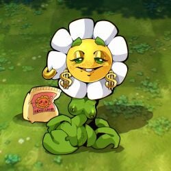 1girls anthro anthrofied ass breasts breasts_out danigrex2n electronic_arts female flora_fauna freckles gold_jewelry looking_at_viewer marigold_(pvz) pierced_nipples piercing plant plant_humanoid plantie plants_vs._zombies plants_vs_zombies popcap_games sunflower_(pvz) tagme thick_thighs video_game_character video_games