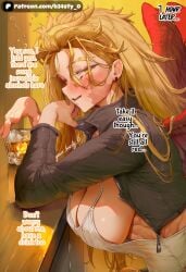 1girl 1girls abs ai_generated alcohol b34sty_0 bar big_boobies big_boobs big_breasts big_tits big_titties black_jacket blond_hair blush boku_no_hero_academia boobs breasts crop_top cropped_jacket drunk drunk_bubble eyes from_side genderswap genderswap_(mtf) girl glass golden_eyes hair hawks_(my_hero_academia) holding_glass holding_object indoors jacket large_boobies large_boobs large_breasts large_tits large_titties long_hair looking_at_side looking_at_viewer muscular muscular_female my_hero_academia open_mouth patreon red_wings rule63 rule_63 scar scar_on_face sitting smile staring_at_viewer tits watermark white_crop_top wings wings_on_back woman
