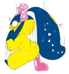 2026 aliasing ambiguous_gender anal anal_fluids anal_penetration anthro blush bodily_fluids bow_ribbon digital_media_(artwork) dildo don't_attack_me_mawile generation_3_pokemon mawile motion_lines nintendo penetration pokemon pokemon_(species) sex_toy slem solo surprised sweat
