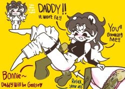 1boy 1girls anal anal_penetration anal_sex beaniebearz clothed_sex dark-skinned_male dialogue enjoying_rape forced goonrian19 raped_female rough_sex sex variant_set x-ray