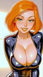 ai_generated ann_possible big_breasts kim_possible latex_bodysuit looking_at_viewer no_bra