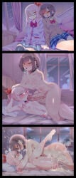 1girls 1other 2d ai_generated akiyama_mizuki anal anal_insertion anal_penetration anal_sex ass balls bed before_and_after big_ass big_balls big_butt big_cock big_penis big_testicles black_choker blowjob blush bow bowtie braid breasts brown_cardigan brown_eyes brown_hair butt cardigan choker cock comic completely_nude cum cum_drip cum_in_ass cum_inside cum_on_bed cum_on_body cum_on_legs cum_overflow cumdrip curtains deep_penetration drooling earrings ejaculation erection excessive_cum eyes_rolled_back eyes_rolling_back fellatio french_kiss glasses hair_bow hand_holding hand_on_another's_head handholding heart holding_hands huge_cock huge_penis indoors kamiyama_high_school_uniform_(project_sekai) kiss kissing_while_penetrated large_ass large_balls large_butt large_cock large_penis large_testicles large_thighs licking long_hair long_sleeves looking_at_another looking_pleasured lying medium_breasts missionary motion_lines navel night nightcordsrose nipples nude on_back on_bed open_mouth oral penis pillow pink_eyes pink_hair plaid plaid_skirt pleated_skirt precum precum_drip precum_leaking project_sekai red_bow red_bowtie saliva saliva_string saliva_trail sex shinonome_ena short_hair side_ponytail sidelocks sitting skirt small_penis sweat testicles thick_ass thick_butt thick_cock thick_penis thick_thighs thighs tongue tongue_out tongue_out_blowjob trembling uncensored vein veins veiny veiny_cock veiny_penis window