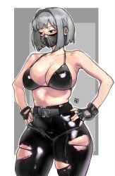 ass big_breasts bikini breasts delta_force girl hackclaw_(delta_force) mask short_hair solo