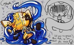 anus blush cum cum_on_body cum_on_face drooling genital_slit goo-knife_ghost_(ii) goo_(ii) handjob inanimate_insanity knife_(ii) object_shows tentacle tentacle_penis tentacle_sex trophy_(ii)