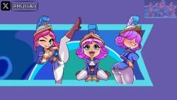 2d 2d_(artwork) 3girls alternate_ass_size alternate_body_type ass ass_bigger_than_head ass_focus ass_sandwich big_ass big_breasts blushing bottom_heavy bubble_ass bubble_butt clash_(series) clash_royale enormous_ass fat_ass female_focus female_only gigantic_ass hair_over_eyes huge_ass massive_ass miztliart musketeer_(clash_royale) phat_ass pink_hair round_ass round_butt seductive_eyes seductive_look seductive_smile size_play thick_ass thick_thighs three_musketeers_(clash_royale) trio trio_female wide_thighs