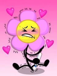 6_nipples anthro battle_for_dream_island bite biting_lip black_body blush blush_stickers bodily_fluids drooling elemental_creature elemental_humanoid eyes_closed female female/female flora_fauna flower flower_(bfdi) gradient_background heart_(marking) hi_res holding_object humanoid inanimate_object looking_pleasured markings multi_nipple nipples object_shows petals pink_background pink_petals plant plant_humanoid saliva sex_toy shaking simple_background solo spread_legs spreading tears tundrainy tundrawolftiger vibrator wand_vibrator yellow_face