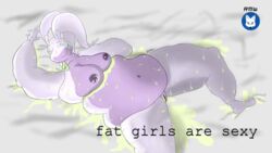 anatomy bed_sheet bedding belly bra breasts clothing dirty dragon female goo goodra gooey invalid_tag messy nintendo nipples non-human_areolae obese overweight paint pokémon_(species) pokemon pokemon_(species) pussy slightly_chubby squirm squishy sticky sweat text underwear video_games